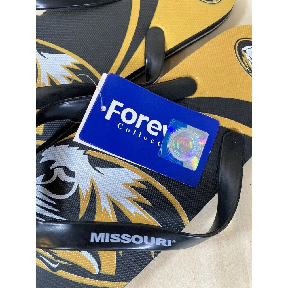 Missouri Tigers NCAA Flip Flops Team Logo College NWT Various‎ Sizes Unisex